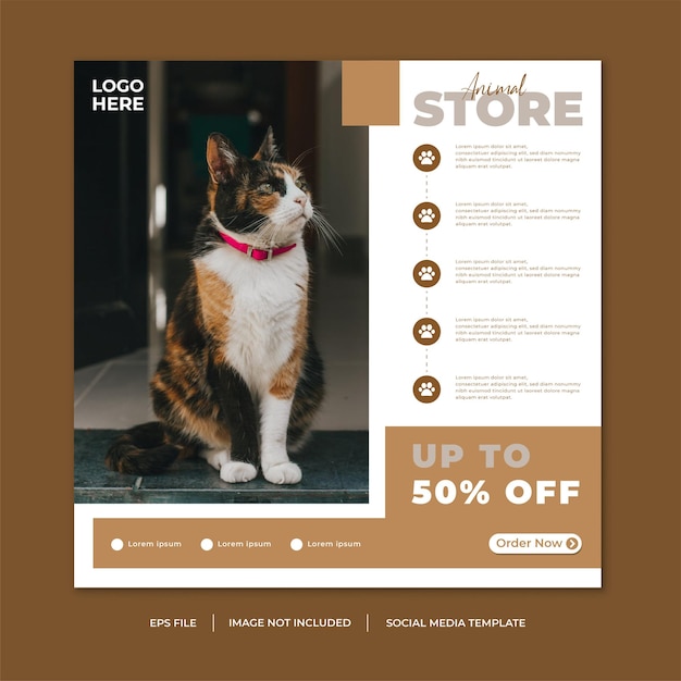 Pet promo social media post template