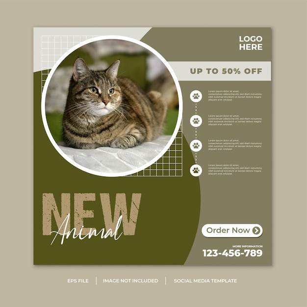 Pet promo social media post template