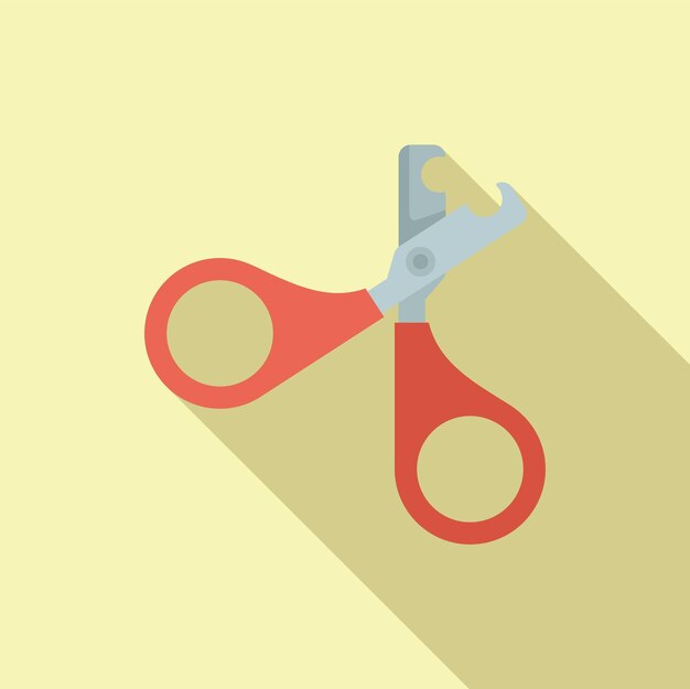 Vector pet scissors icon flat vector animal service