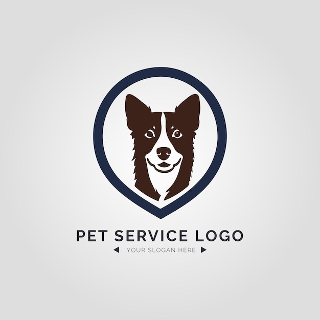 Concetto di logo pet service per azienda e branding