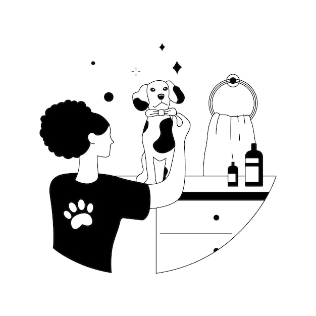 Pet services abstract concept vector illustration pet sitting and boarding services animal care services dog walking grooming salon daycare and attention transportation abstract metaphor