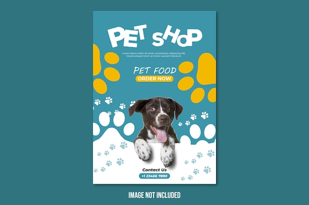 Vector pet shop a4 flyer template