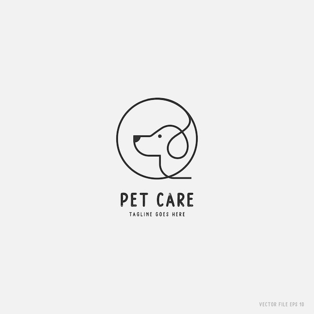 pet shop or clinic logo design. minimal pet clinic logo.