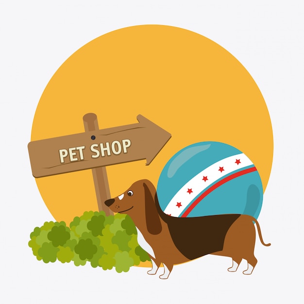 Vector pet shop design.