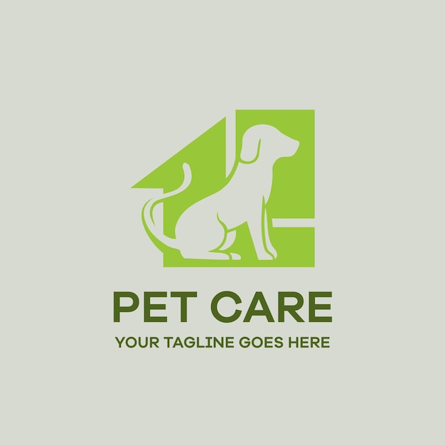 Pet shop dog care company logo vector