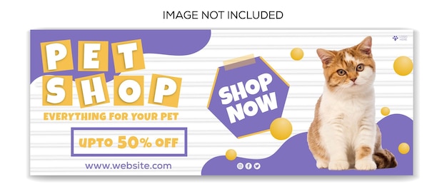 Pet shop facebook cover design template