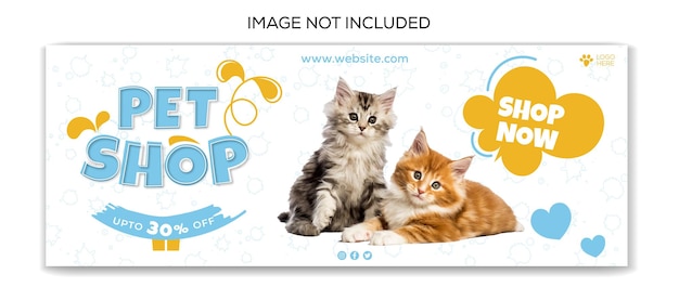 Pet shop facebook cover design template