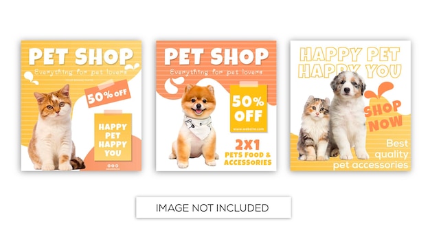 Pet shop instagram post templates