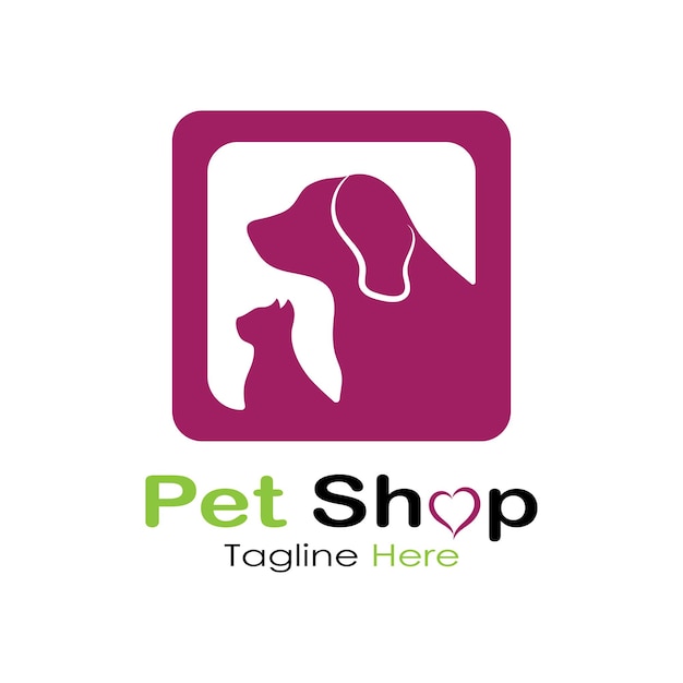 Pet shop logo design icon illustration template vector with modern concept