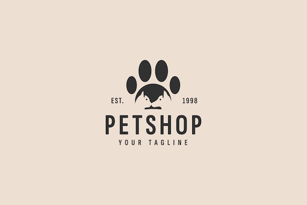 Pet shop logo vector icon illustration