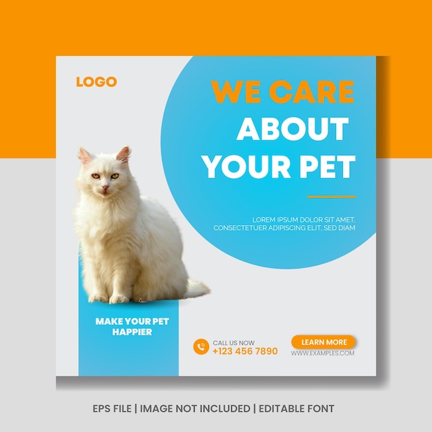 Vector pet shop promotion social media instagram post banner template