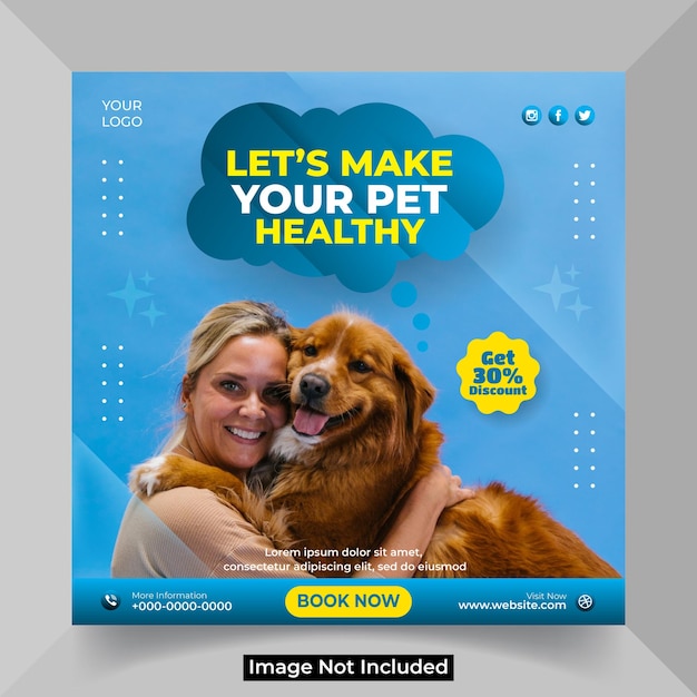 Pet shop promotion social media instagram post banner template