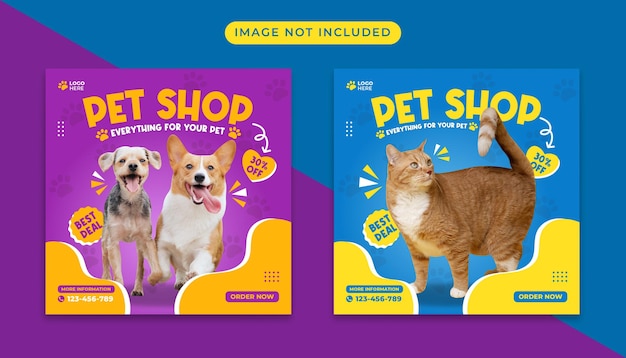 Pet shop social media banner post template