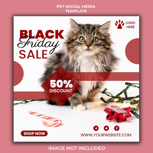 pet shop social media post template design