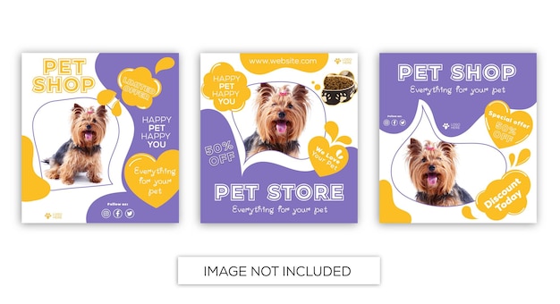 Pet shop social media post template