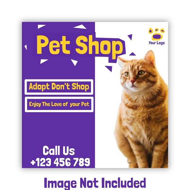 Pet shop social media post template