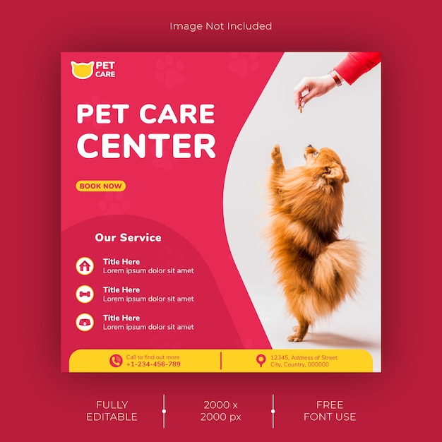 Vector pet shop social media post template