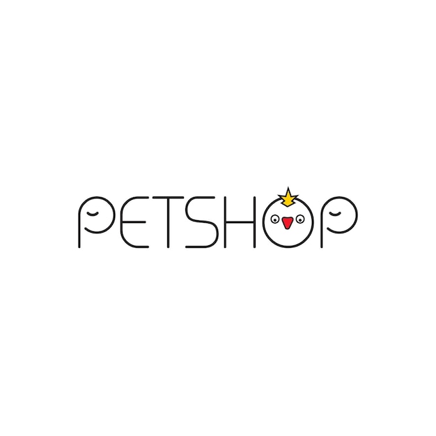 Pet shop vector logo template