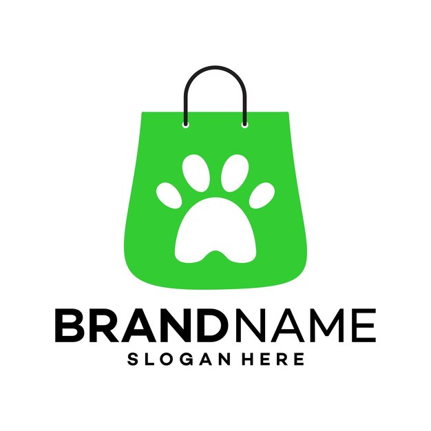 Vector pet shopping logo design template illustration vector