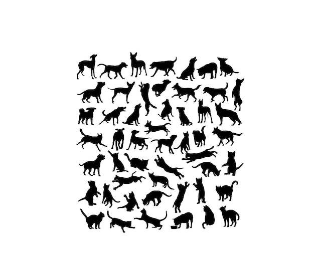 Pet Silhouettes art vector design