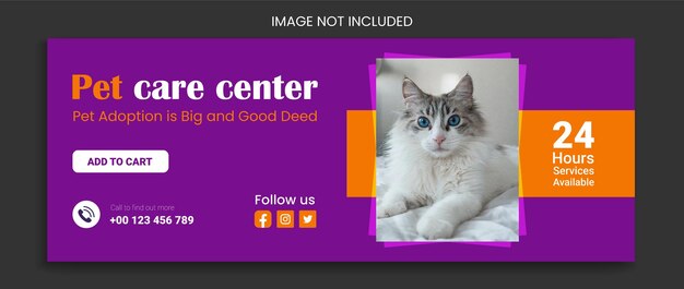 Vector pet social media banner and facebook page cover design