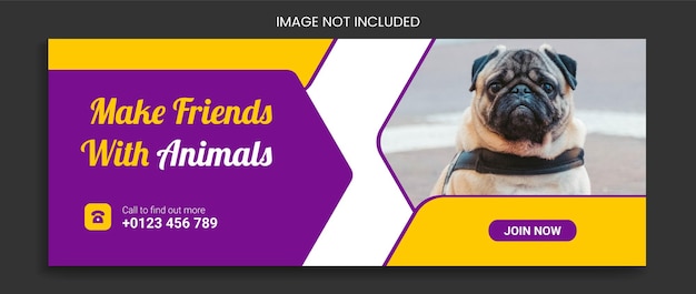 애완 동물 소셜 미디어 표지 및 Facebook 페이지 표지 디자인