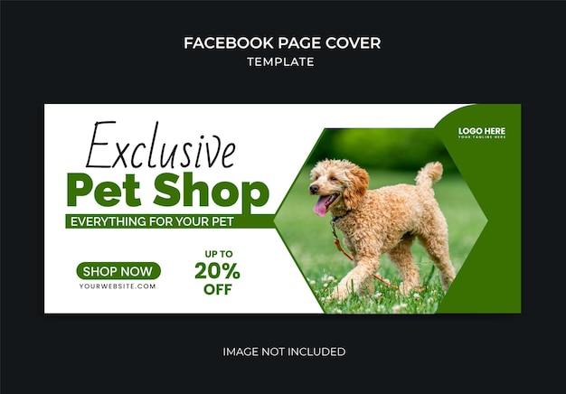 Copertina di social media per animali domestici banner web di copertina di facebook