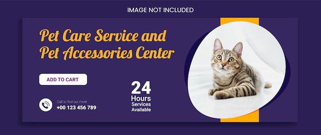 Vector pet social media cover and facebook page cover design