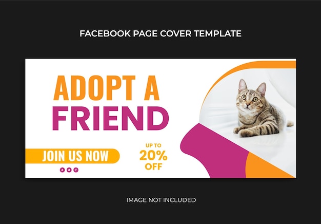 Vettore modello di copertina per post di social media per animali domestici, design di copertina di facebook