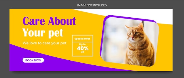 Вектор Домашнее животное шаблон социальных сетей facebook дизайн обложки веб-баннер