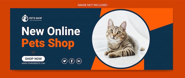 Pet social media template facebook cover design