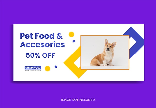 애완 동물 소셜 미디어 템플릿 Facebook 표지 편물 기치 광고 디자인
