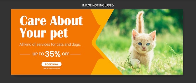 Pet social media template pet facebook cover design