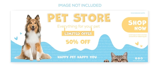 Vector pet store facebook cover design