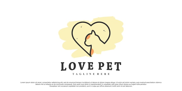 Pet style icon logo design with creative unique concept Premium Vector