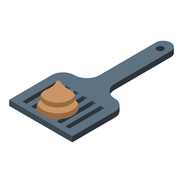 Vector pet toilet shovel icon isometric vector toilet filter