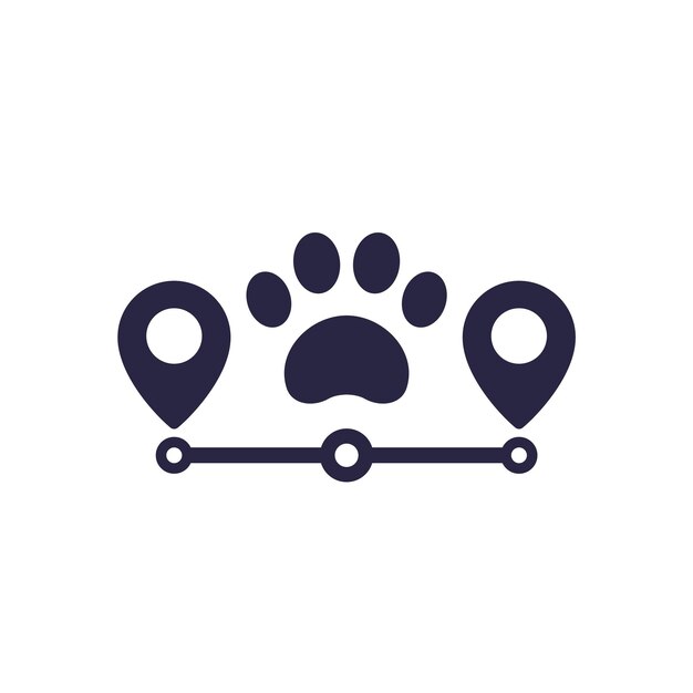 Pet tracking icon on white