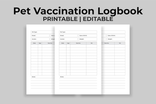 Pet Vaccination Logbook