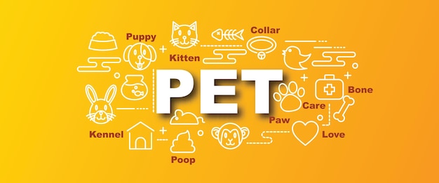 pet vector trendy banner