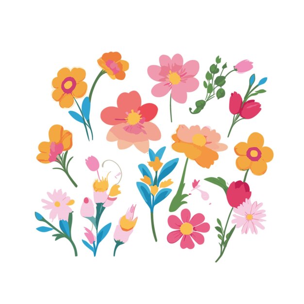 Petal parade floral design vector on a white background