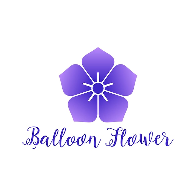 Vector petals flower logo design with neon violet color