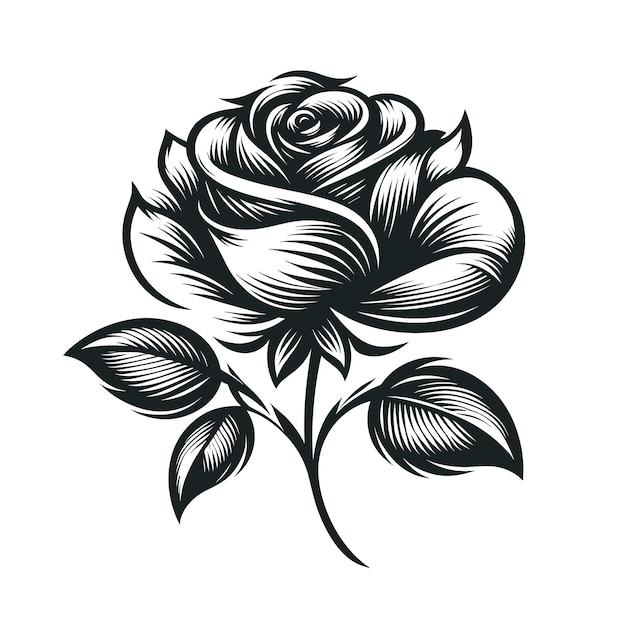 Vector petals in harmony monochrome flower logo