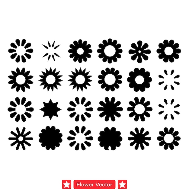 Vector petals in motion dynamic flower vector silhouettes for vibrant designs