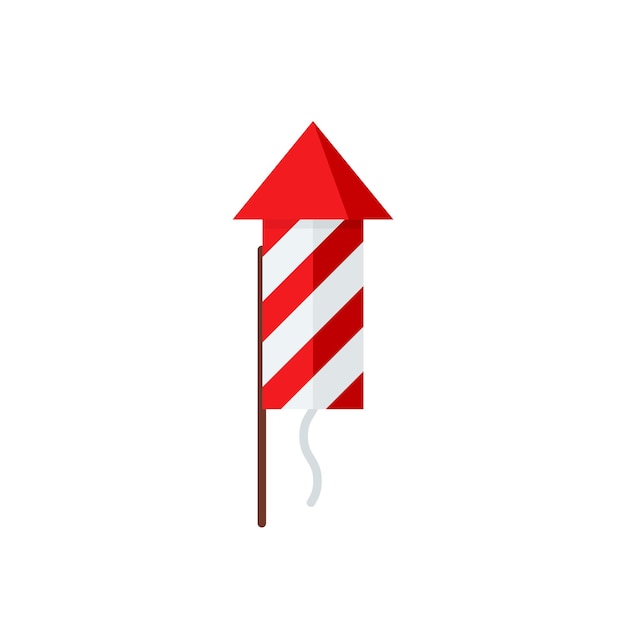 Petard firecracker kerst pictogram vectorillustratie in plat ontwerp