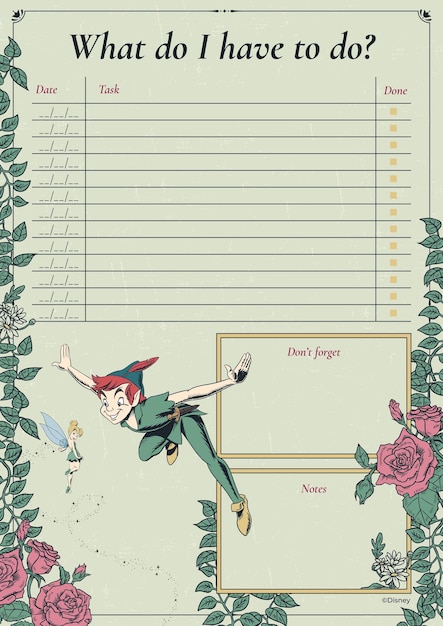 Peter Pan To Do List