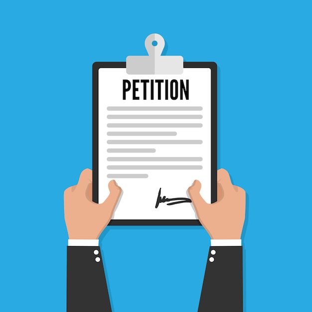 Petition clipboard in hand