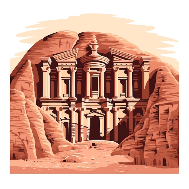 ベクトル petra_jordan_vector_illustrated_white_background (ペトラ・ジョーダン・ベクトル・イラスト・ホワイト・バックグラウンド)