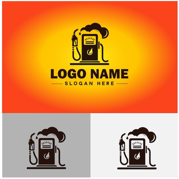 Vector petrol station icon refill fuel refueling gas oil pump industry sign symbol vector logo