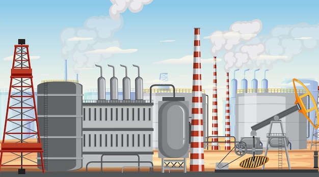 Petroleum industry scene concept