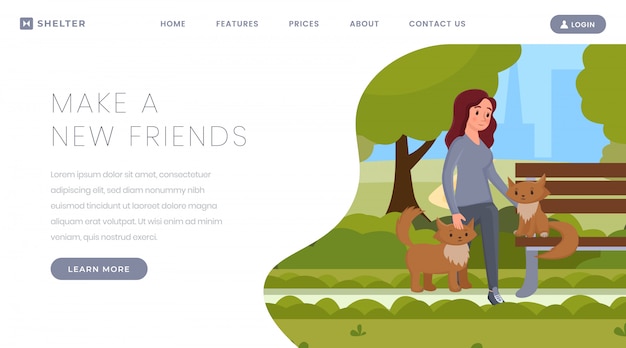 Pets adoption landing page template